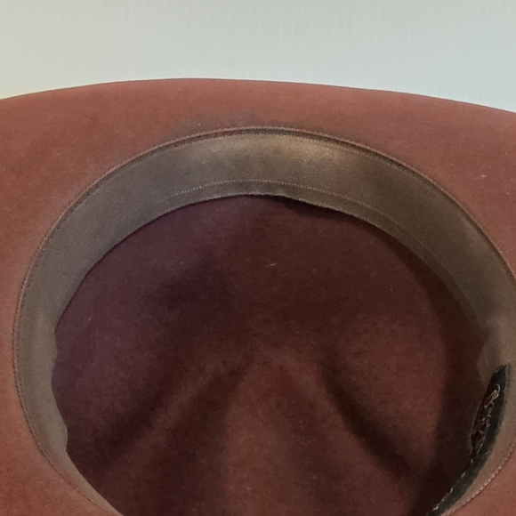 Goorin Bros Wide Brim Burgundy Wool Fedora Hat Large Leather Band Classy Classic - Picture 15 of 16